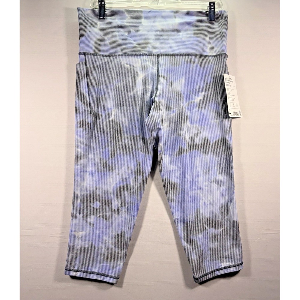Athleta Womens Salutation Stash Pocket II Capri Leggings Grey/Blue 1X NwT